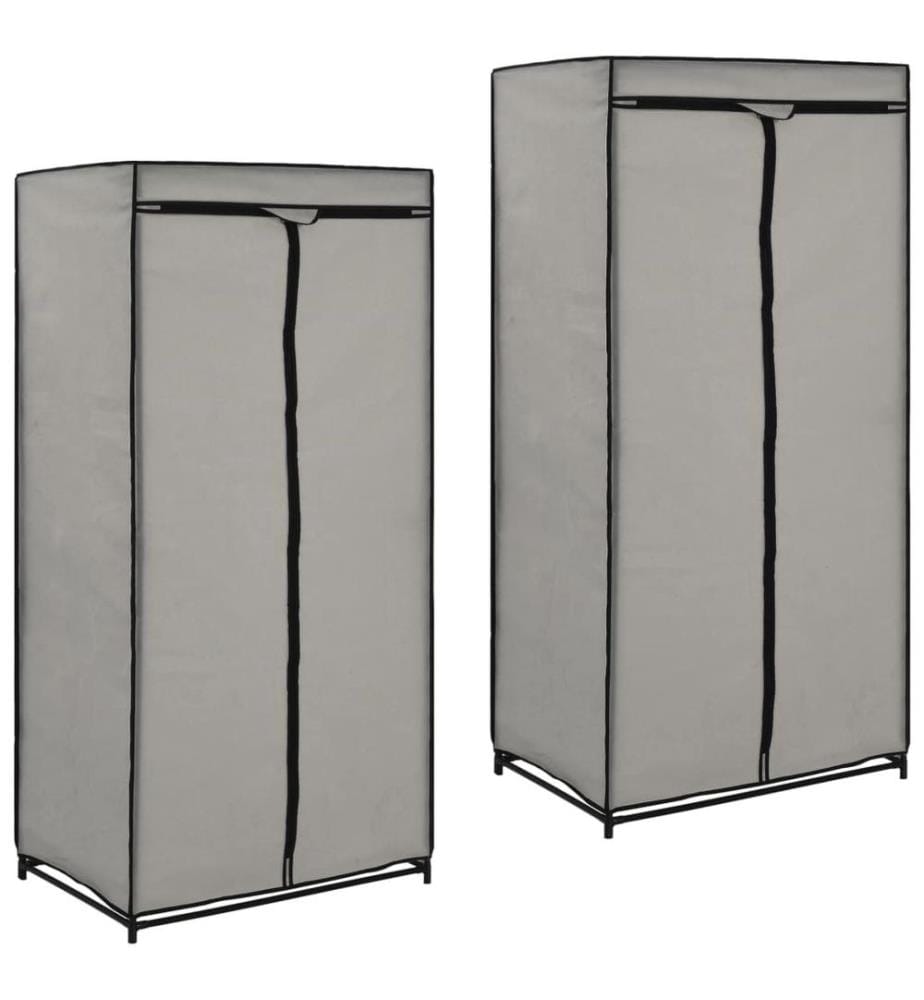 Kleiderschränke 2 Stk. Grau 75×50×160 cm