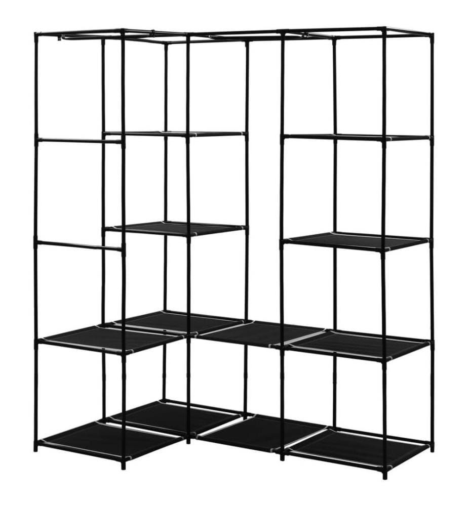 Garde-robe d'angle Noir 130x87x169 cm