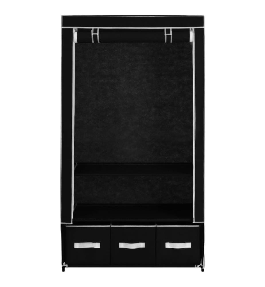 Garde-robe Noir 87 x 49 x 159 cm Tissu