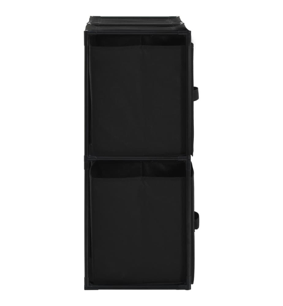Lagerschrank mit 4 Stoffkörben Schwarz 63×30×71 cm Stahl