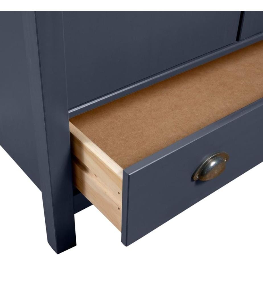 Garde-robe à 2 portes Hill Gris 89x50x170cm Bois de pin solide