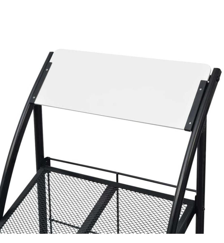 Porte-revue 47 x 40 x 134 cm Noir et blanc A4