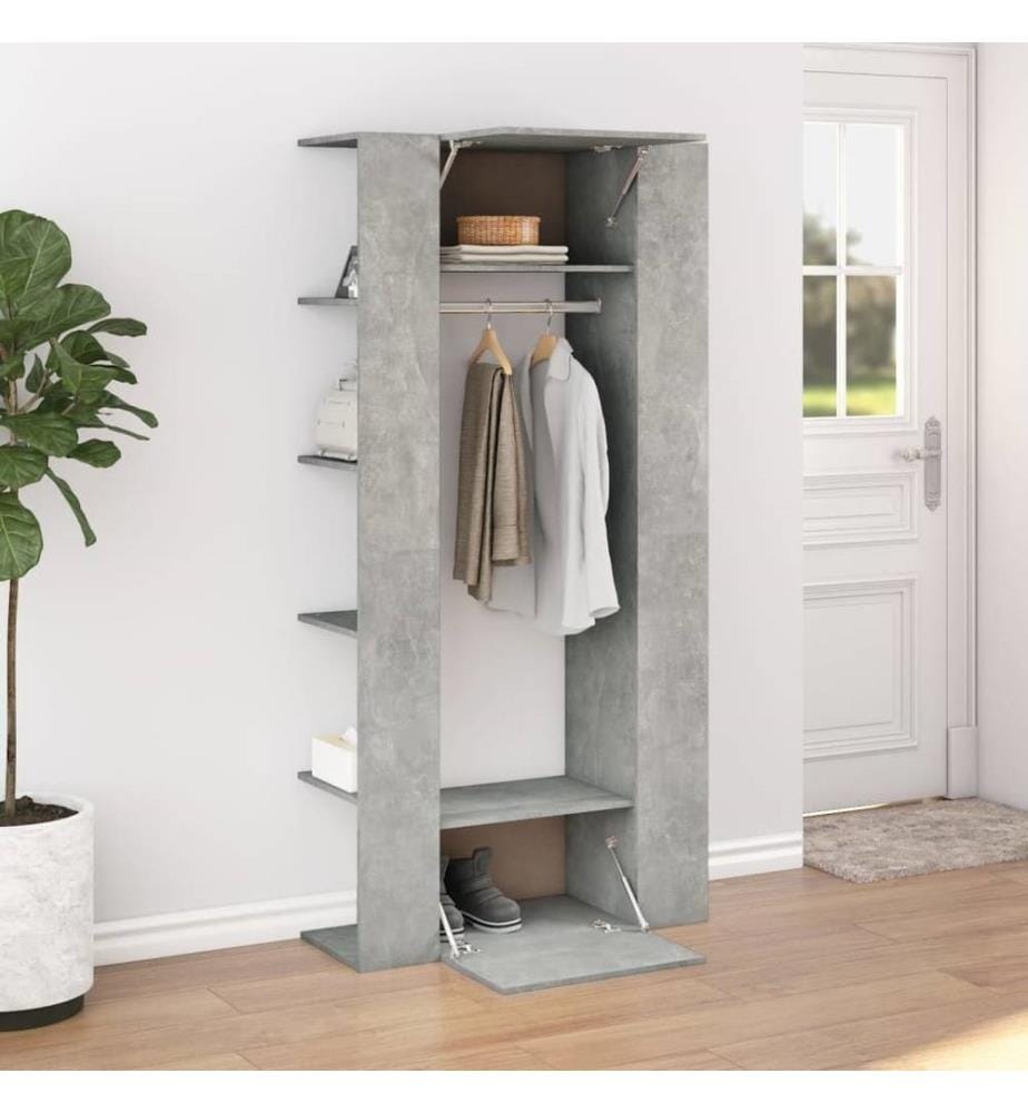 Flurschränke 2 Stk. Betongrau Holzwerkstoff