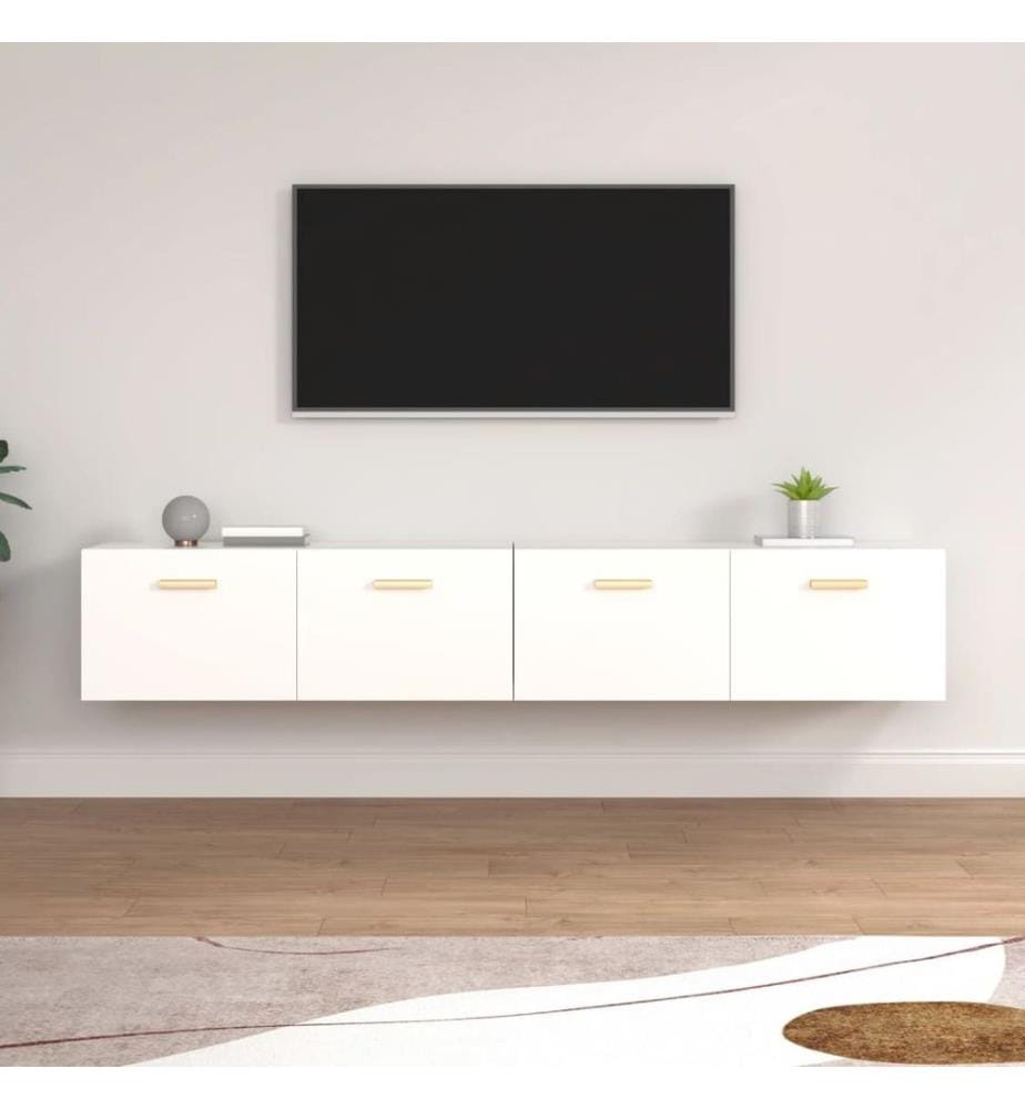 Armoires murales 2 pcs Blanc 100x36,5x35 cm Bois d'ingénierie