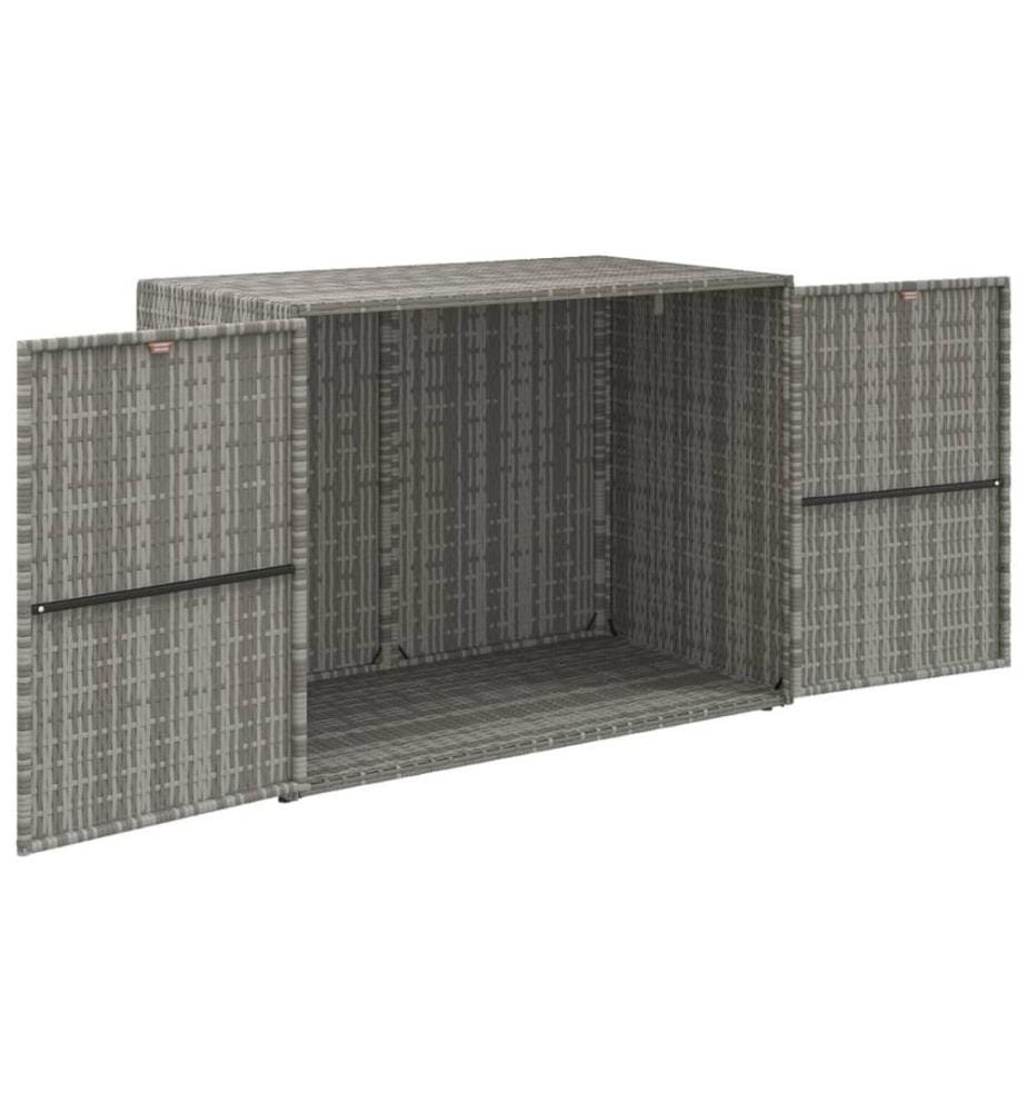 Gartenschrank Grau 100x55,5x80 cm Poly Rattan