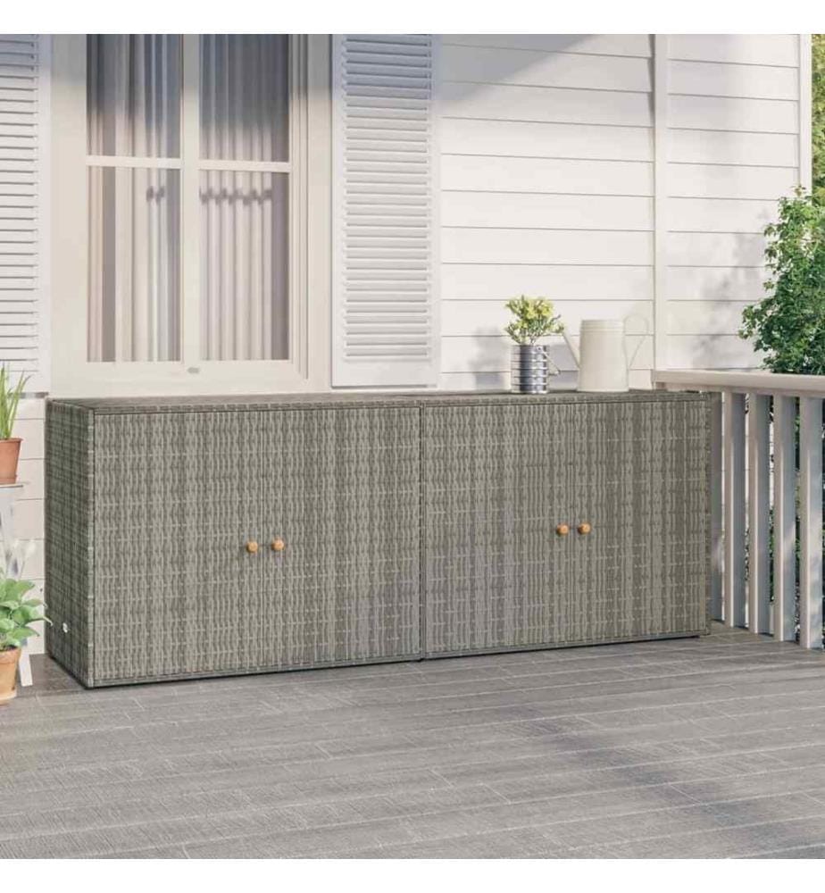 Gartenschrank Grau 198x55,5x80 cm Poly Rattan