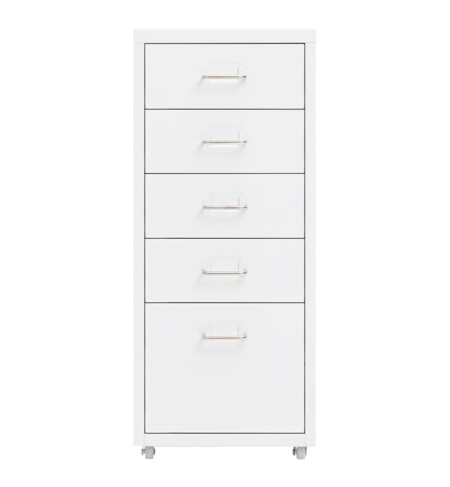 Classeur mobile Blanc 28x41x69 cm Métal
