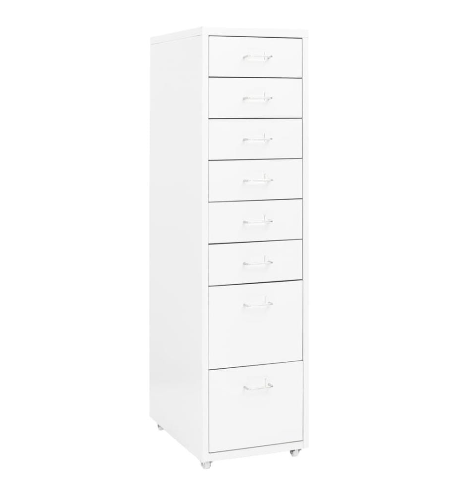 Classeur mobile Blanc 28x41x109 cm Métal