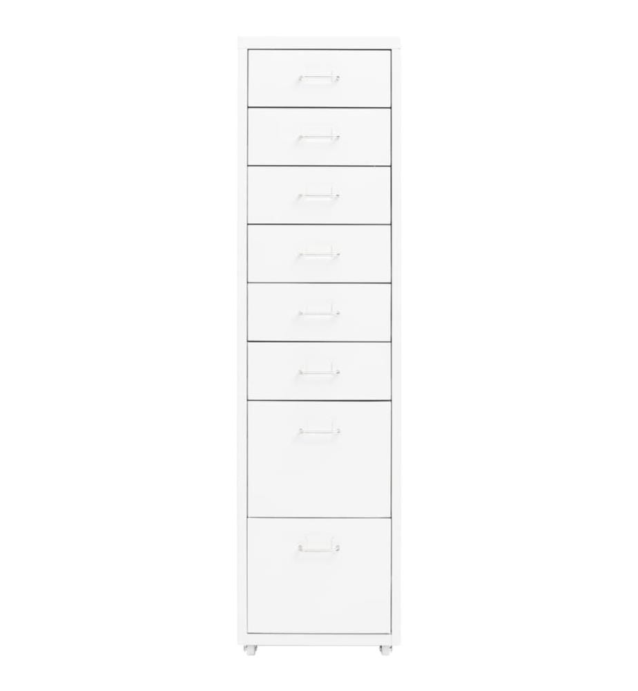 Classeur mobile Blanc 28x41x109 cm Métal