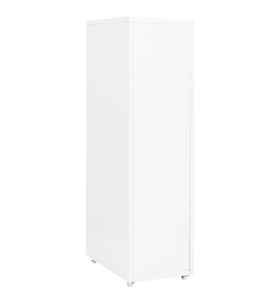 Classeur mobile Blanc 28x41x109 cm Métal