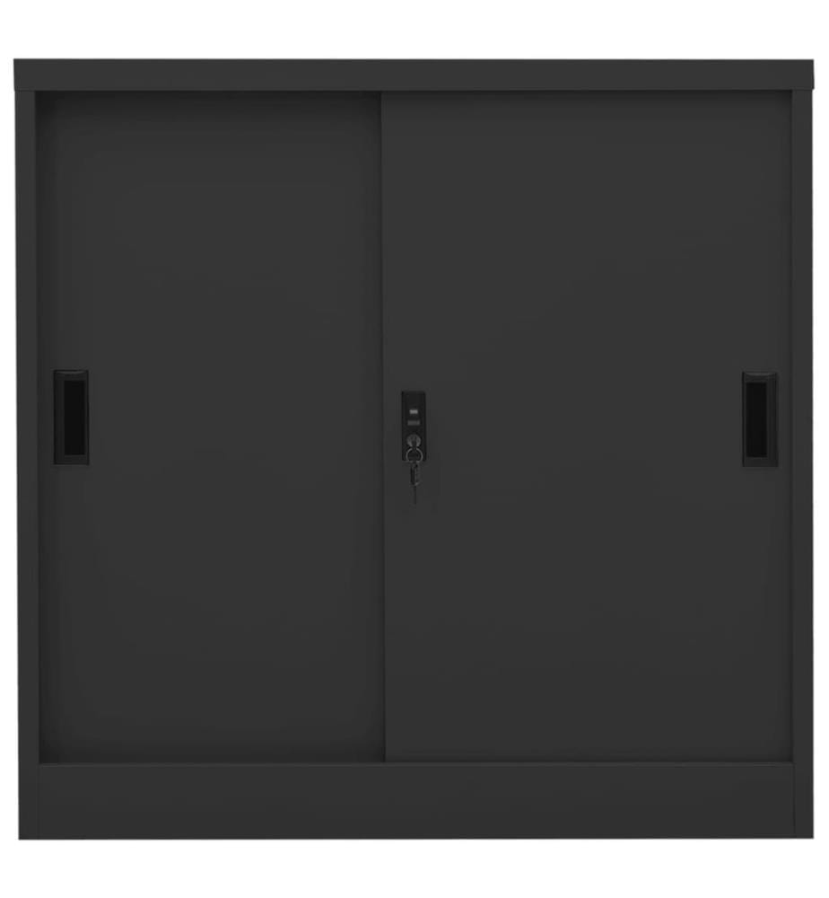 Büroschrank mit Schiebetür Anthrazit 90x40x90 cm Stahl