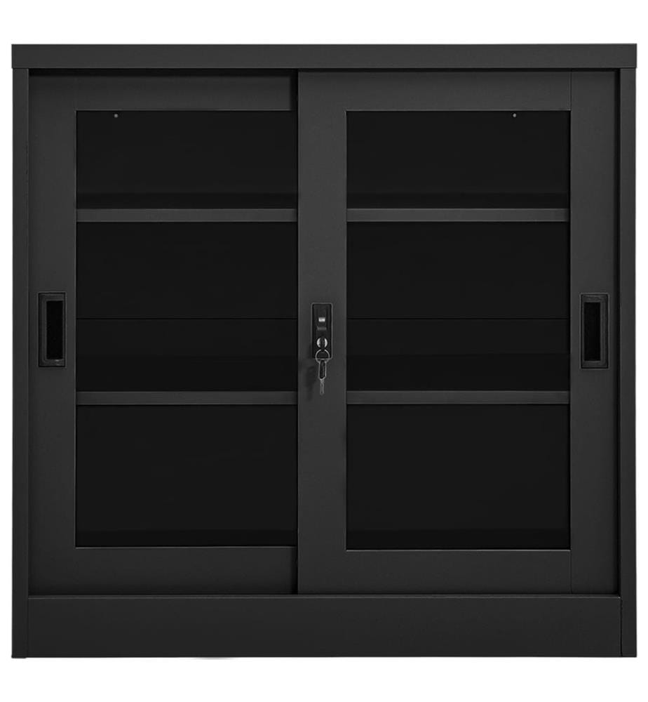 Schrank mit Schiebetür Anthrazit 90x40x90 cm Stahl