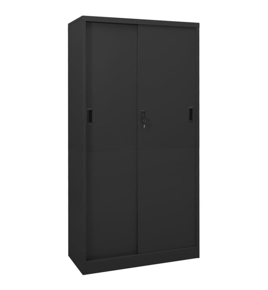 Büroschrank mit Schiebetür Anthrazit 90x40x180 cm Stahl