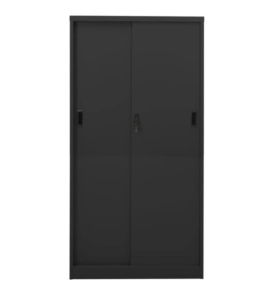 Büroschrank mit Schiebetür Anthrazit 90x40x180 cm Stahl