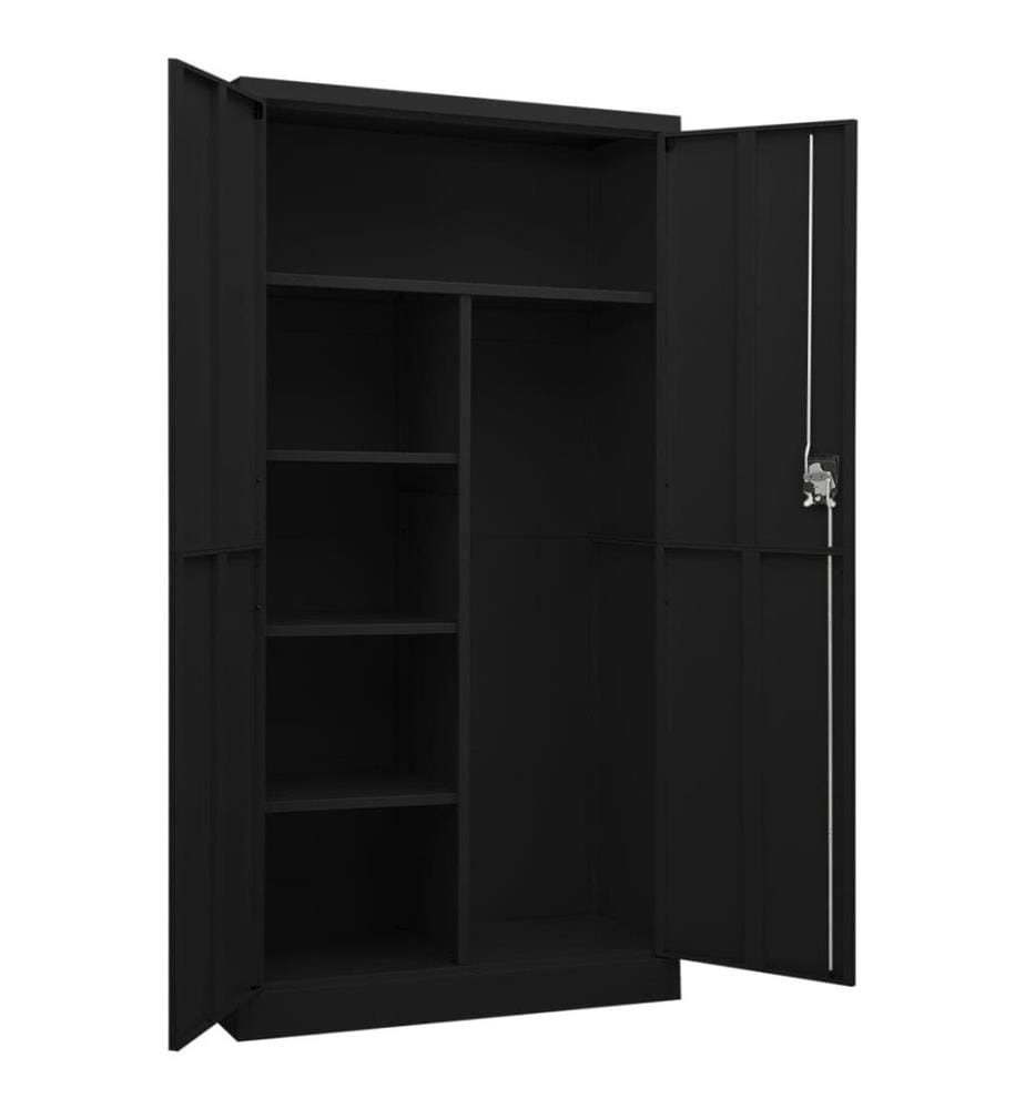 Schliessfachschrank Schwarz 90x40x180 cm Stahl