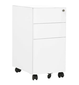 Aktenschrank mit Rollen Weiss 30x45x59 cm Stahl