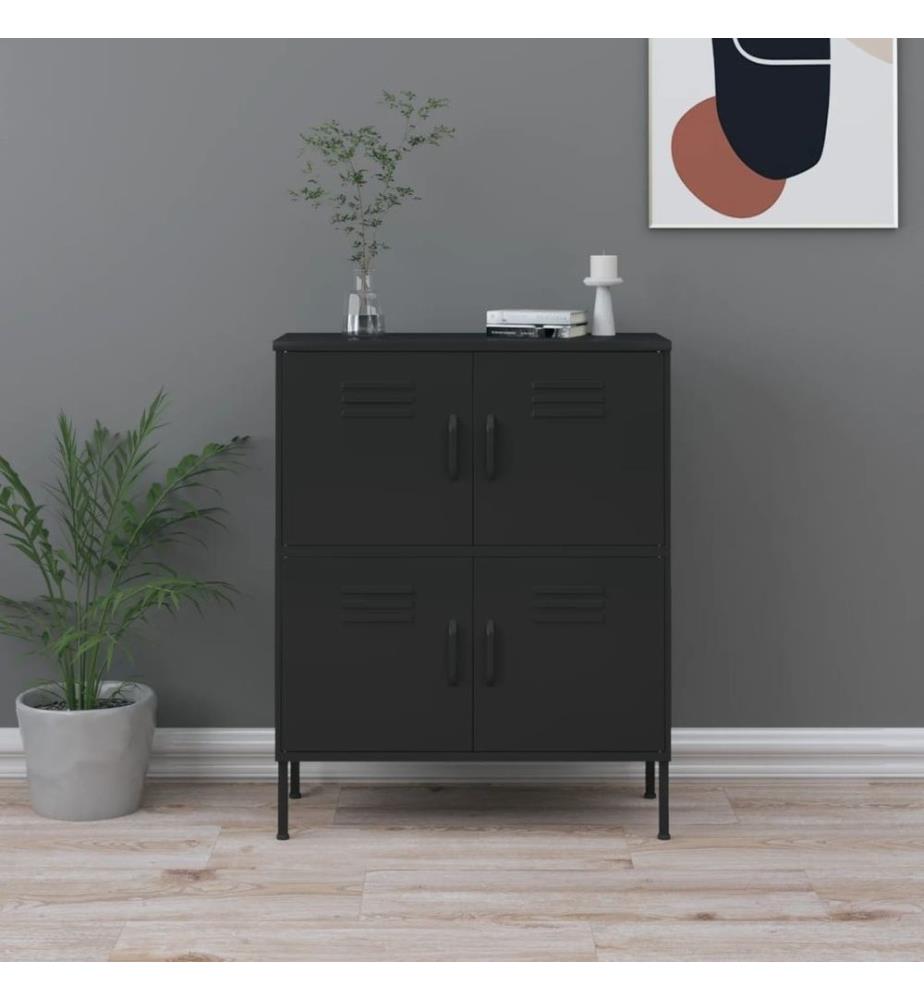 Lagerschrank Schwarz 80x35x101,5 cm Stahl