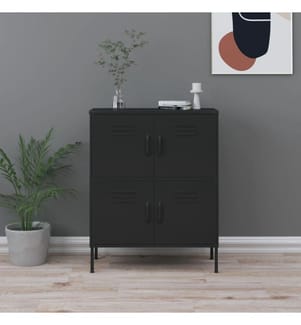 Lagerschrank Schwarz 80x35x101,5 cm Stahl