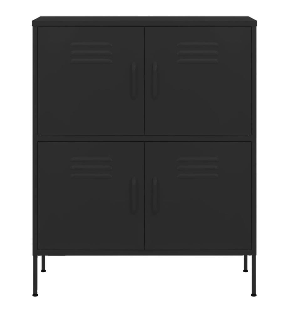 Lagerschrank Schwarz 80x35x101,5 cm Stahl