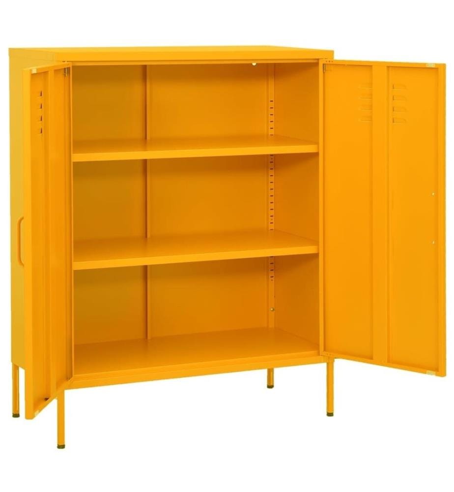 Armoire de rangement Jaune moutarde 80x35x101,5 cm Acier