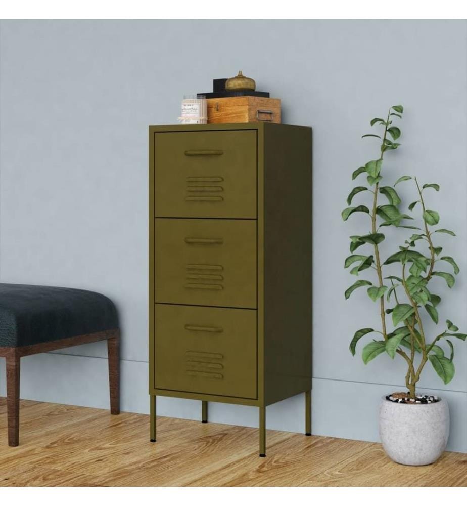 Armoire de rangement Vert olive 42,5x35x101,5 cm Acier
