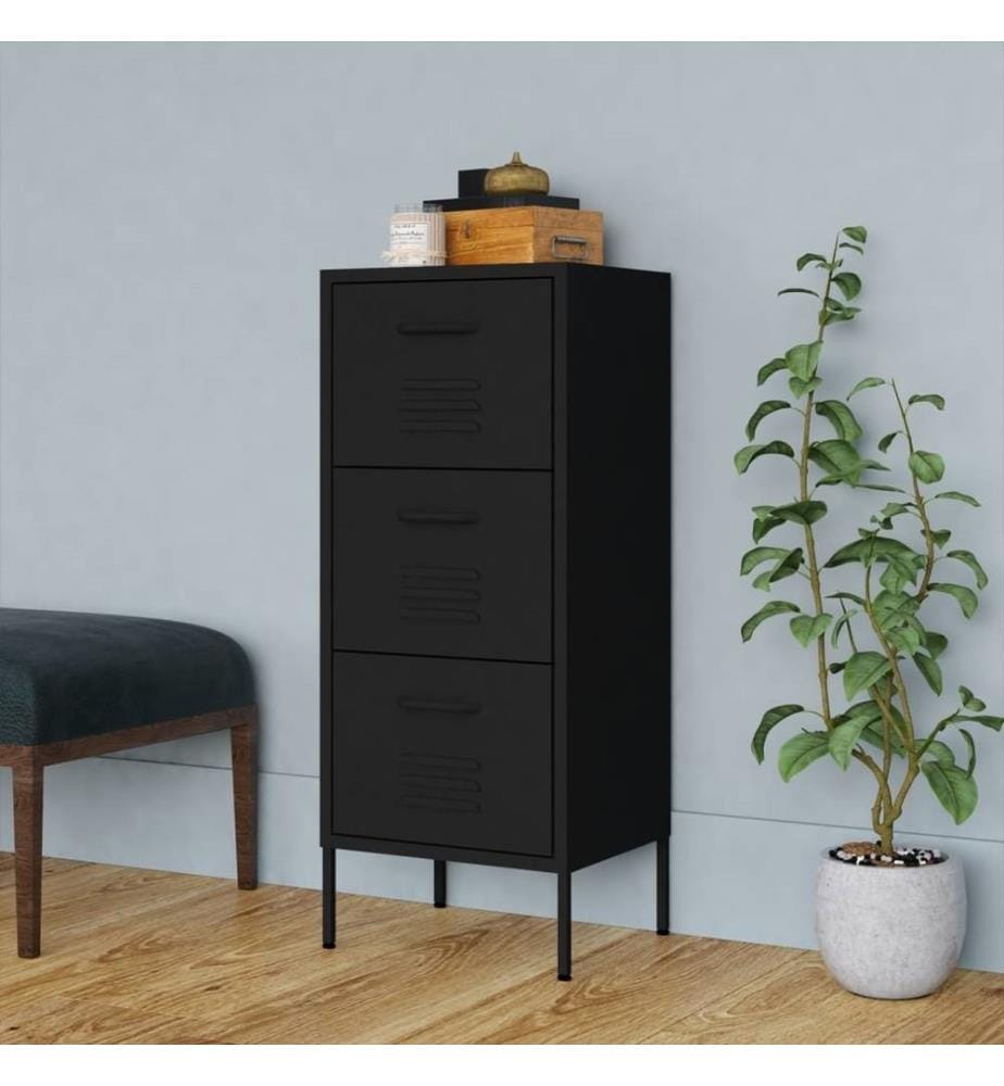 Lagerschrank Schwarz 42,5x35x101,5 cm Stahl
