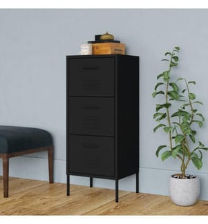 Lagerschrank Schwarz 42,5x35x101,5 cm Stahl