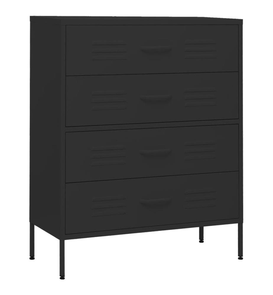 Kommode Schwarz 80x35x101,5 cm Stahl