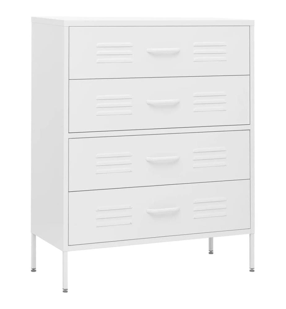 Commode Blanc 80x35x101,5 cm Acier