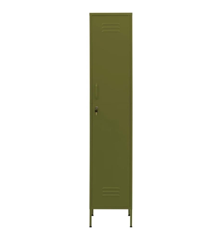 Armoire à casiers Vert olive 35x46x180 cm Acier