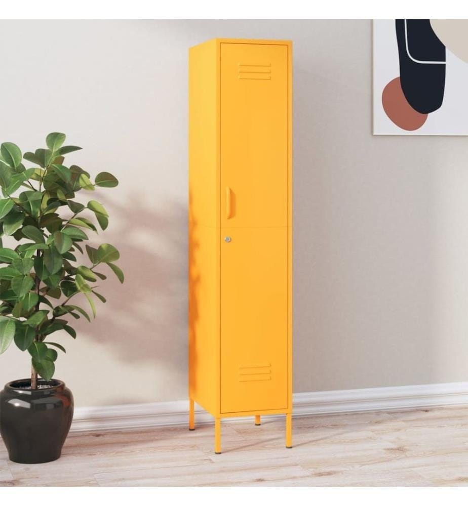 Schliessfachschrank Senfgelb 35x46x180 cm Stahl