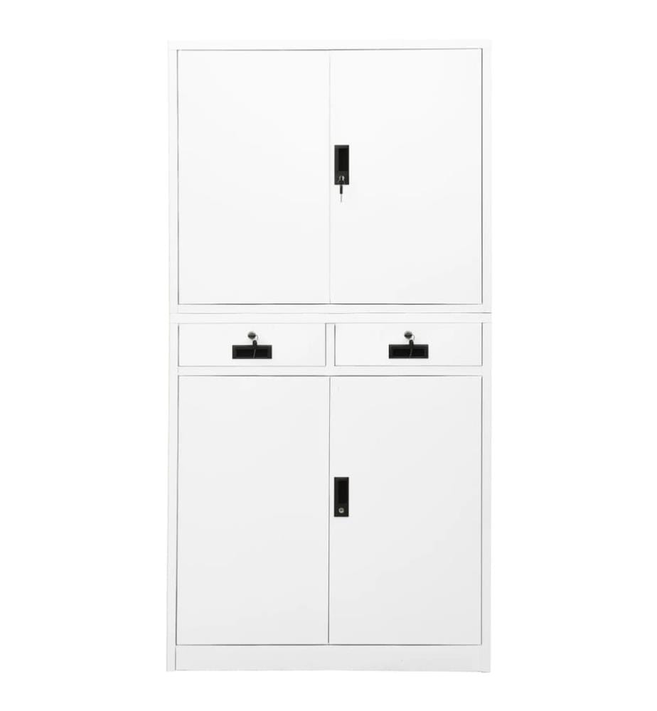 Armoire de bureau Blanc 90x40x180 cm Acier