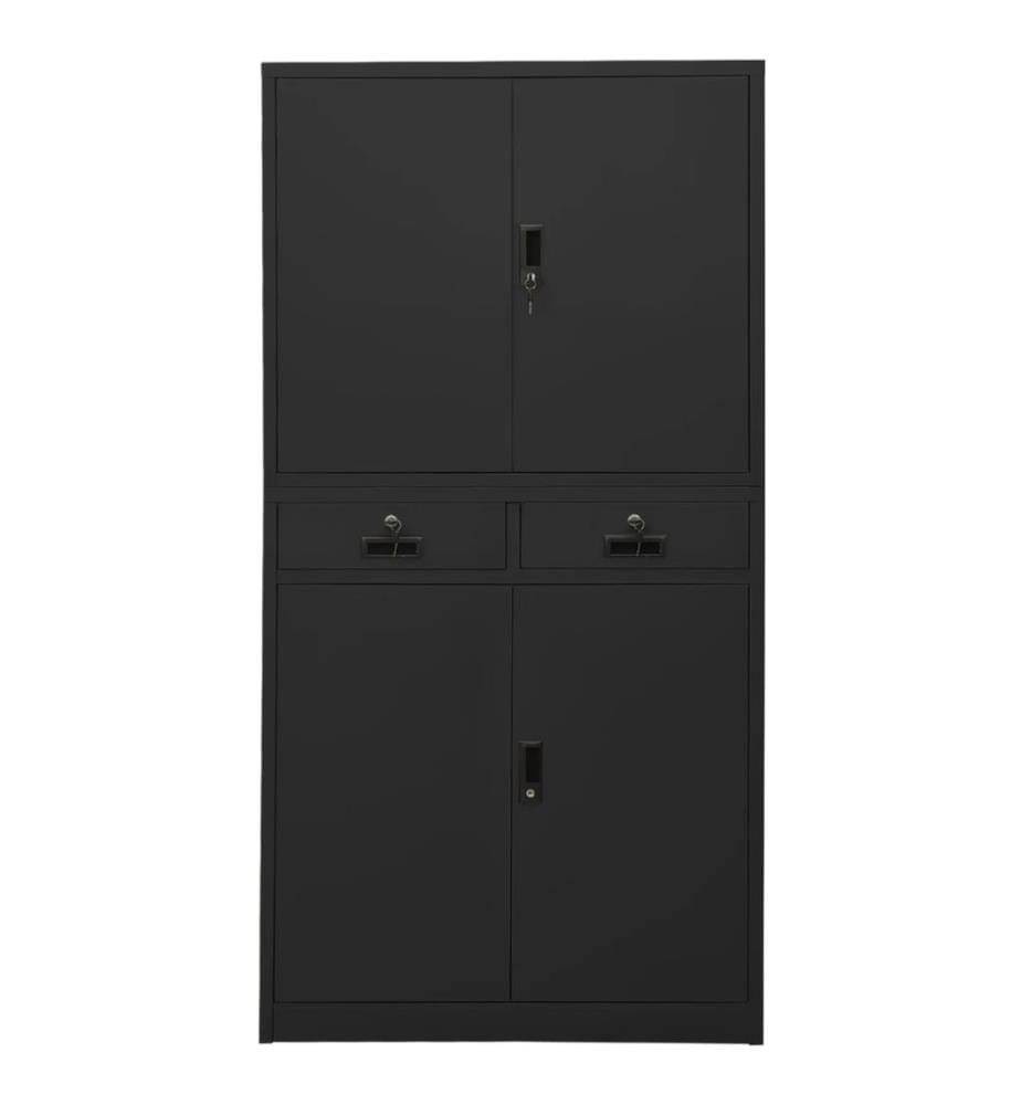 Armoire de bureau Anthracite 90x40x180 cm Acier