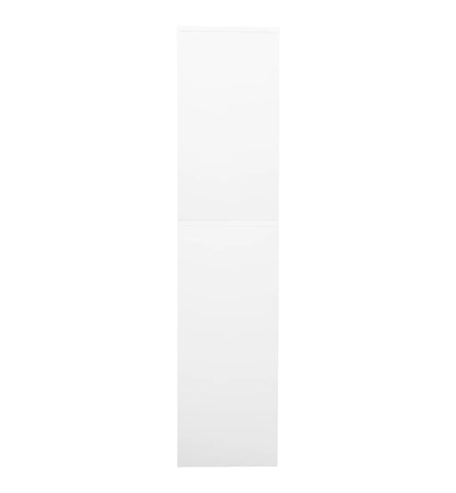 Armoire de bureau Blanc 90x40x180 cm Acier et verre trempé