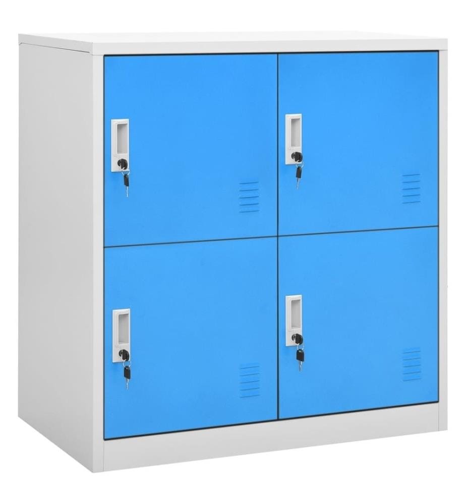 Schliessfachschrank Hellgrau und Blau 90x45x92,5 cm Stahl