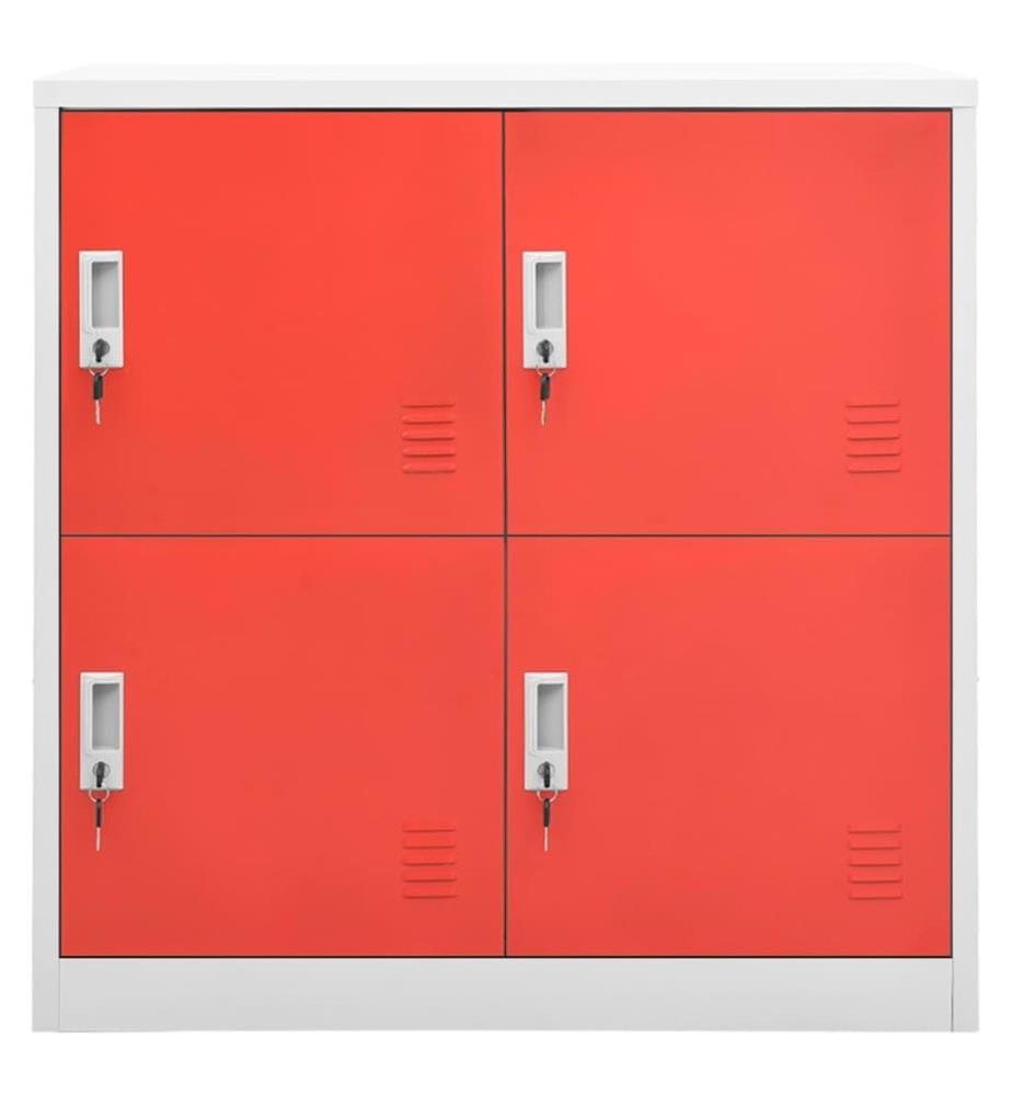 Schliessfachschrank Hellgrau und Rot 90x45x92,5 cm Stahl