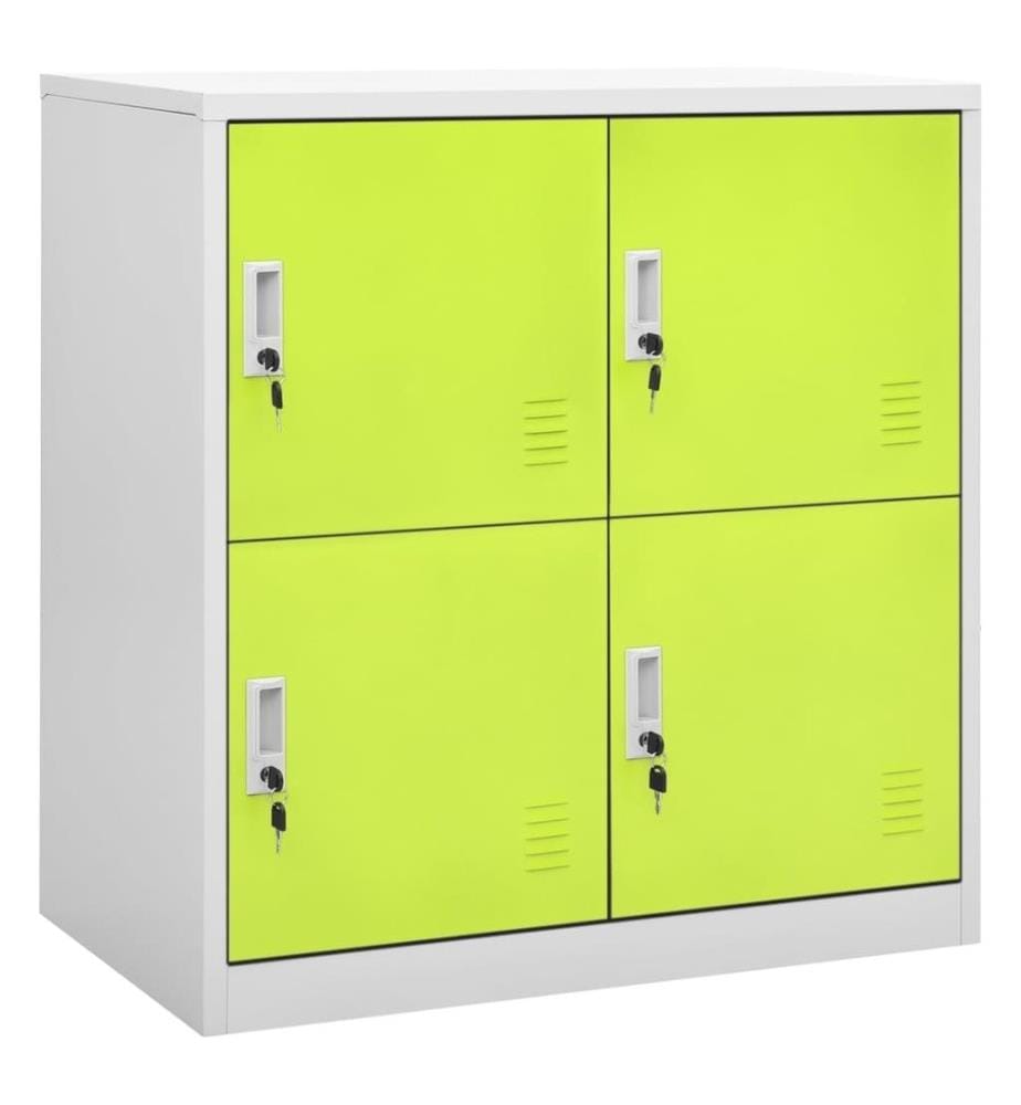 Schliessfachschrank Hellgrau und Grün 90x45x92,5 cm Stahl
