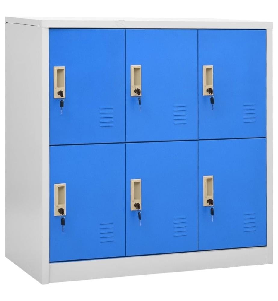 Schliessfachschrank Hellgrau und Blau 90x45x92,5 cm Stahl