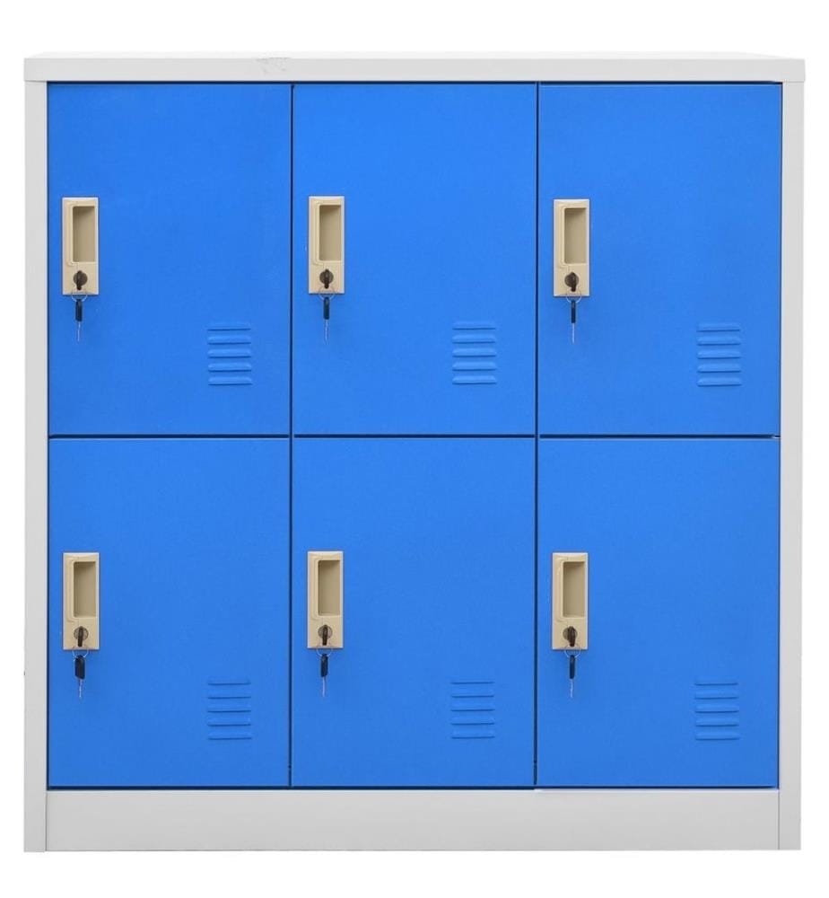 Schliessfachschrank Hellgrau und Blau 90x45x92,5 cm Stahl