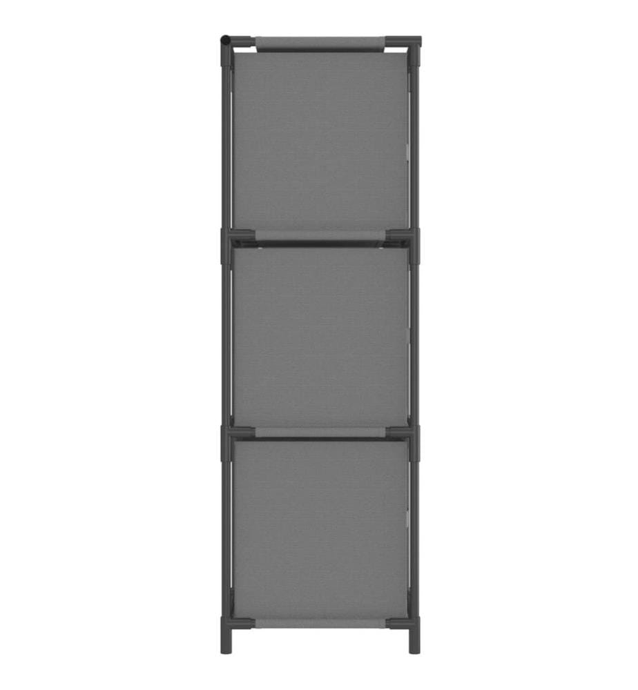 Lagerschrank mit 3 Stoff-Schubladen Grau 34x34x101 cm Stahl