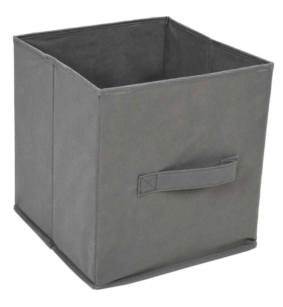 Lagerschrank mit 3 Stoff-Schubladen Grau 34x34x101 cm Stahl