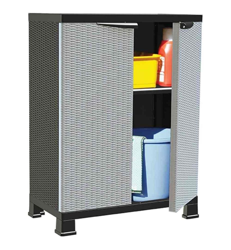 Kunststoffschrank 68x39x92 cm Rattan-Design