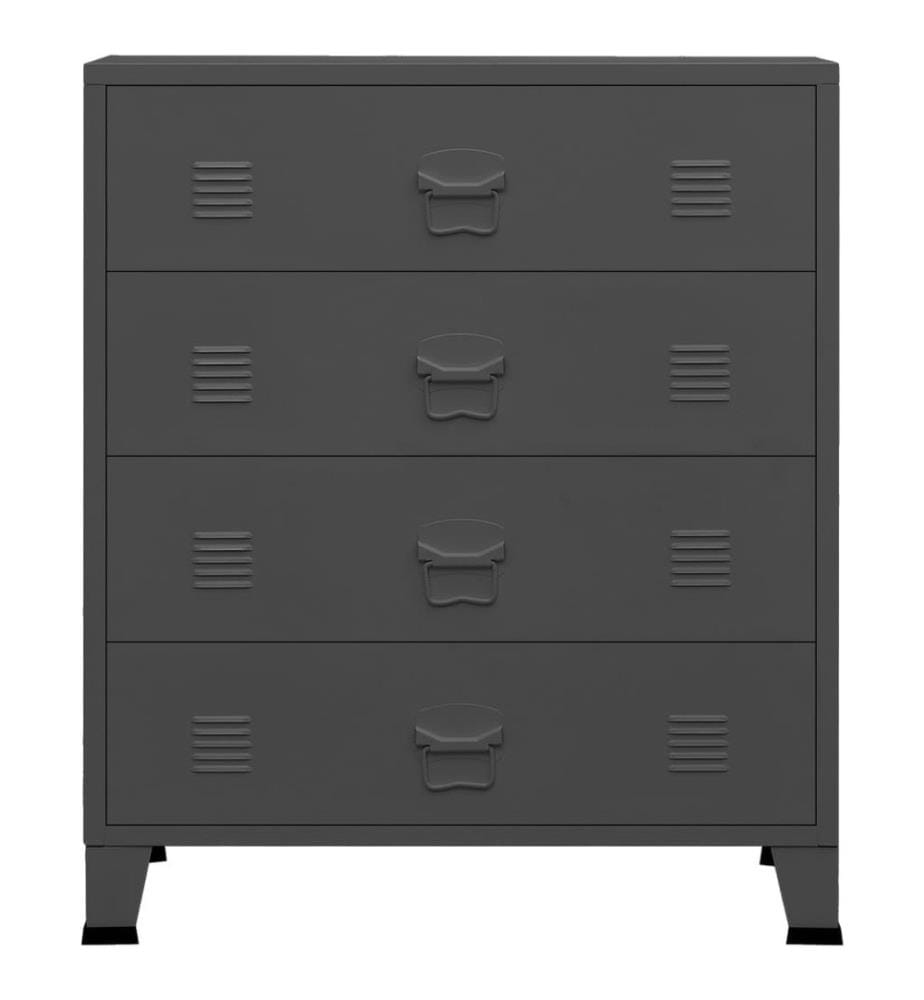 Armoire à tiroirs industrielle Anthracite 78x40x93 cm Métal