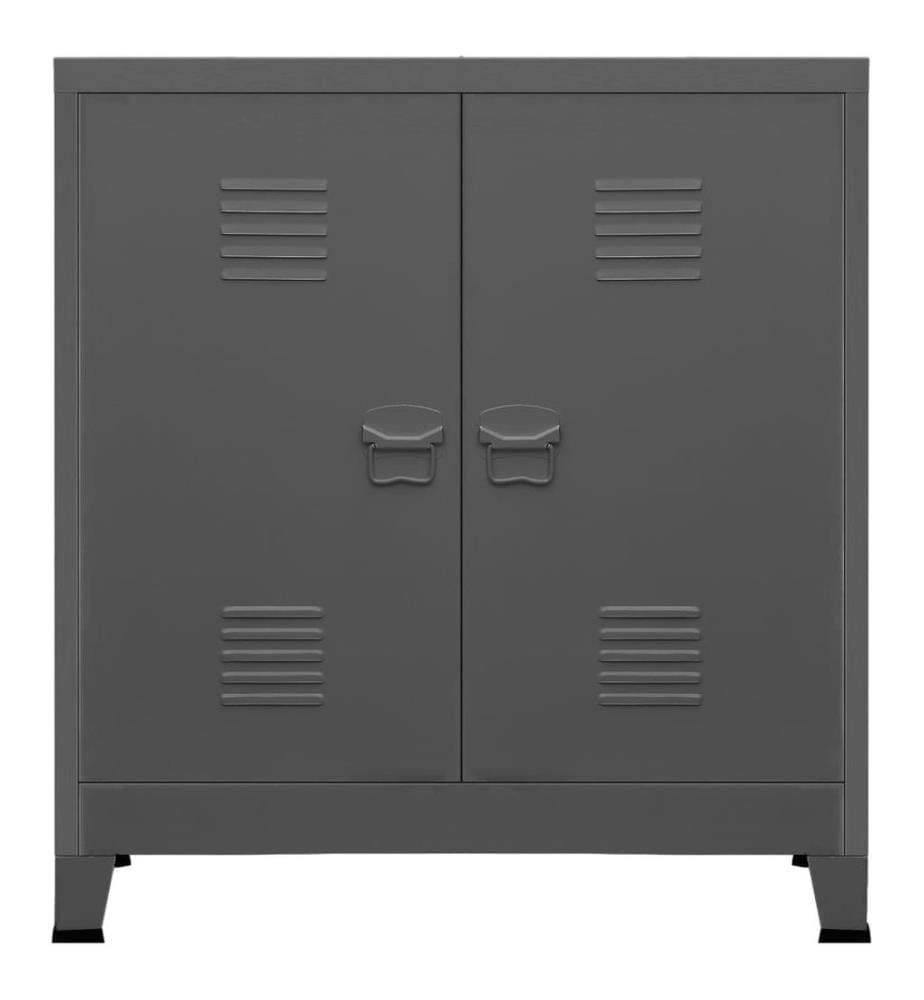 Coffre de rangement industriel Anthracite 90x40x100 cm Acier