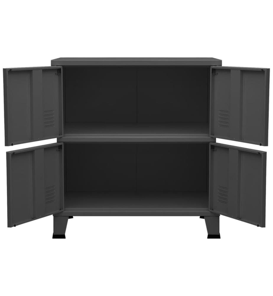 Coffre de rangement industriel Anthracite 75x40x80 cm Acier