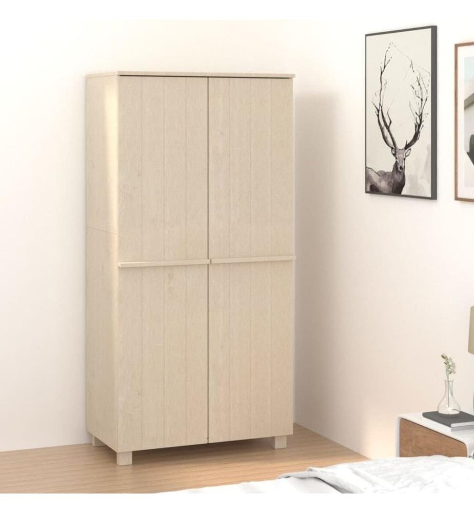 Garde-robe HAMAR Marron miel 89x50x180 cm Bois massif de pin