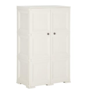 Kunststoffschrank 79x43x125 cm Holzdesign Angora-Weiss