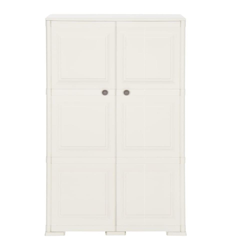 Armoire plastique 79x43x125 cm design de bois blanc angora