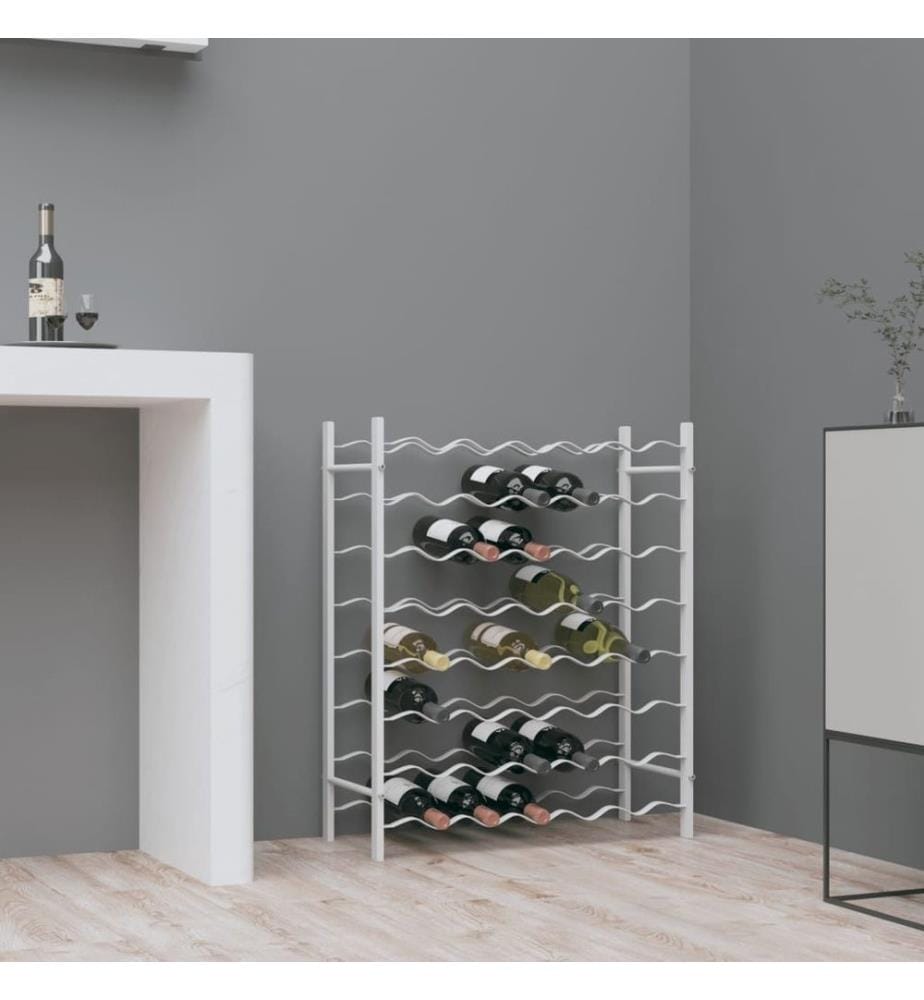 Weinregal für 48 Flaschen Weiss Metall