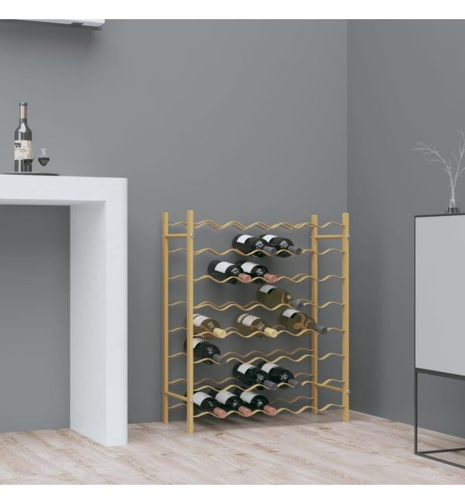 Weinregal für 48 Flaschen Golden Metall